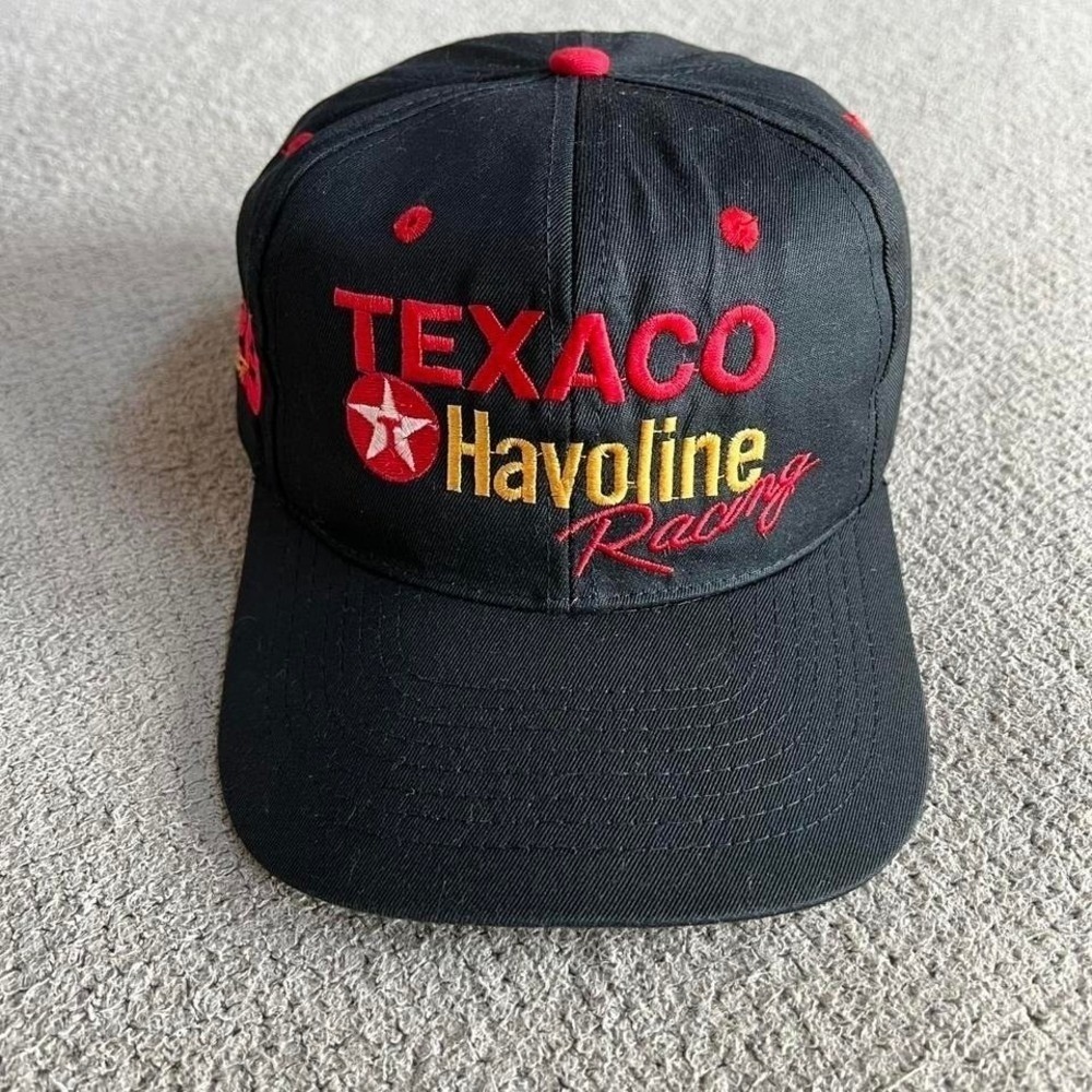 Vintage 1990s Texaco Havoline Racing Ernie Irvan blockhead Hat NASCAR 28.  PX